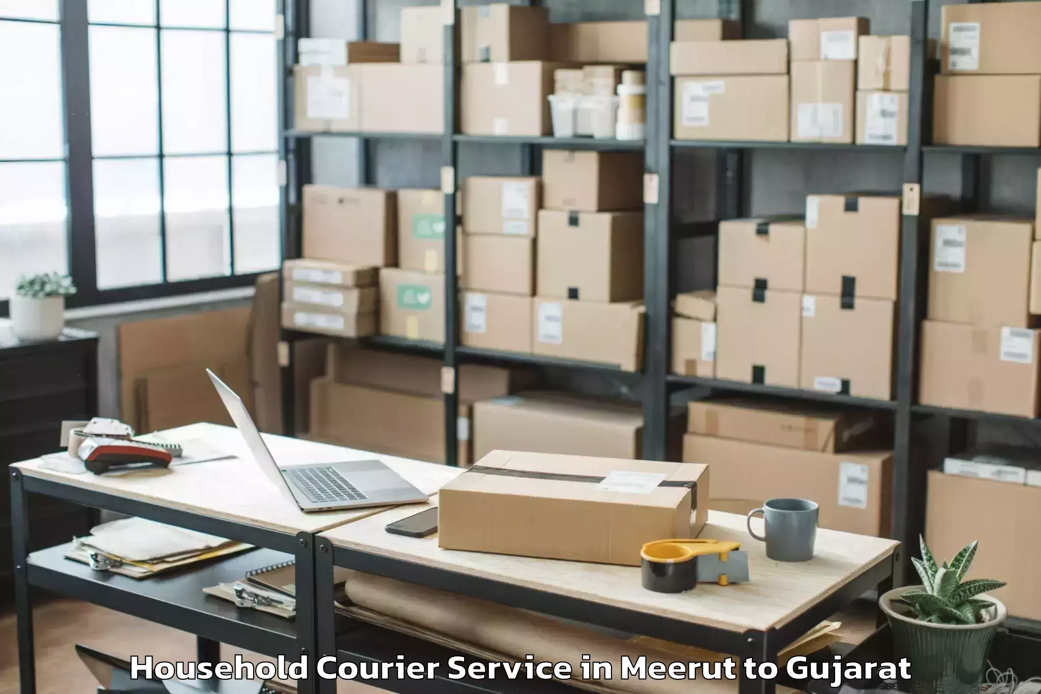 Affordable Meerut to Manavadar Household Courier